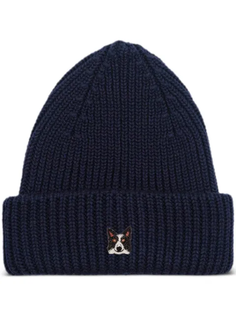 PELO FOUNDATION dog-appliqué beanie