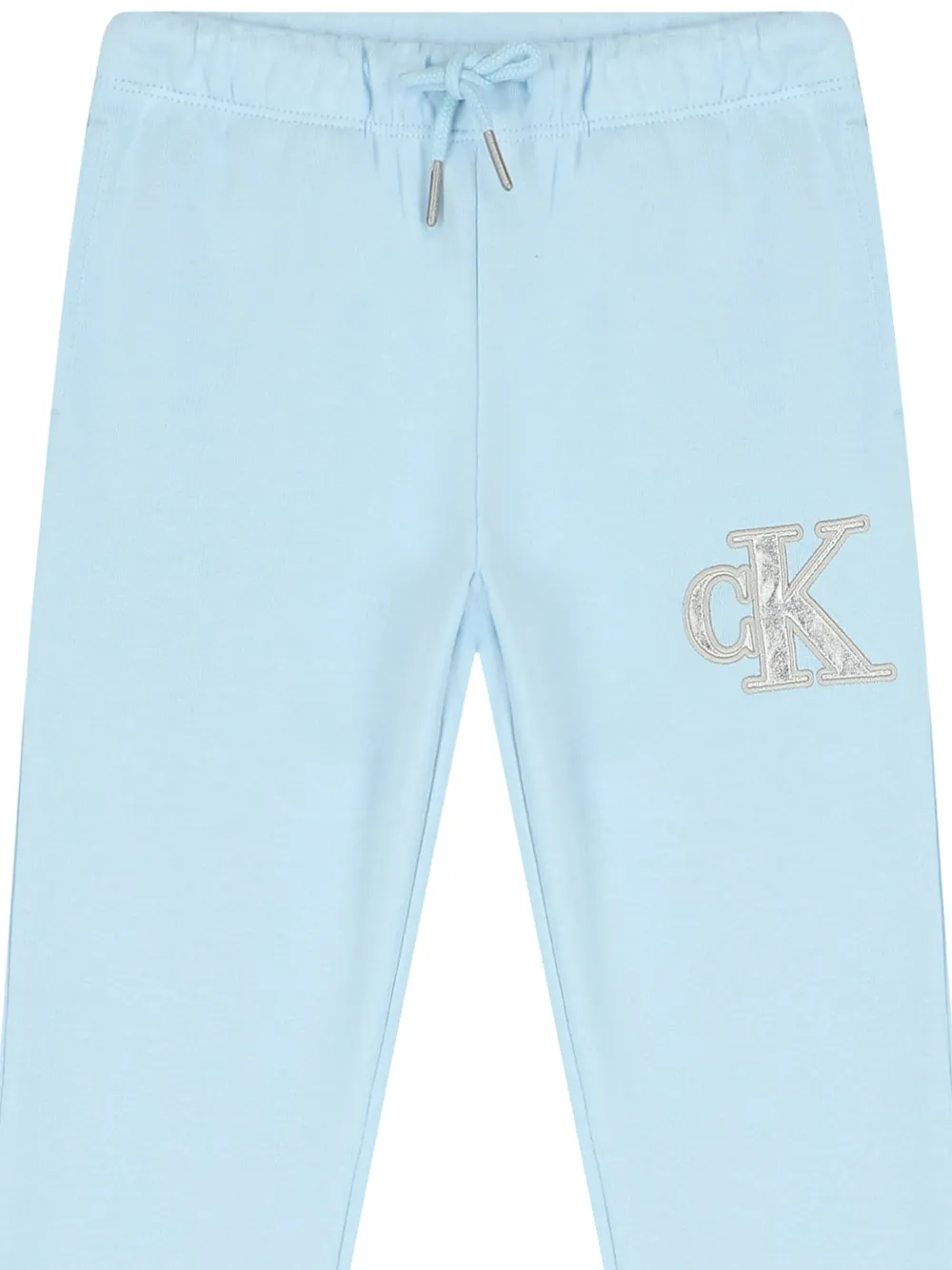Calvin Klein Kids Katoenen trainingsbroek met logoprint Blauw