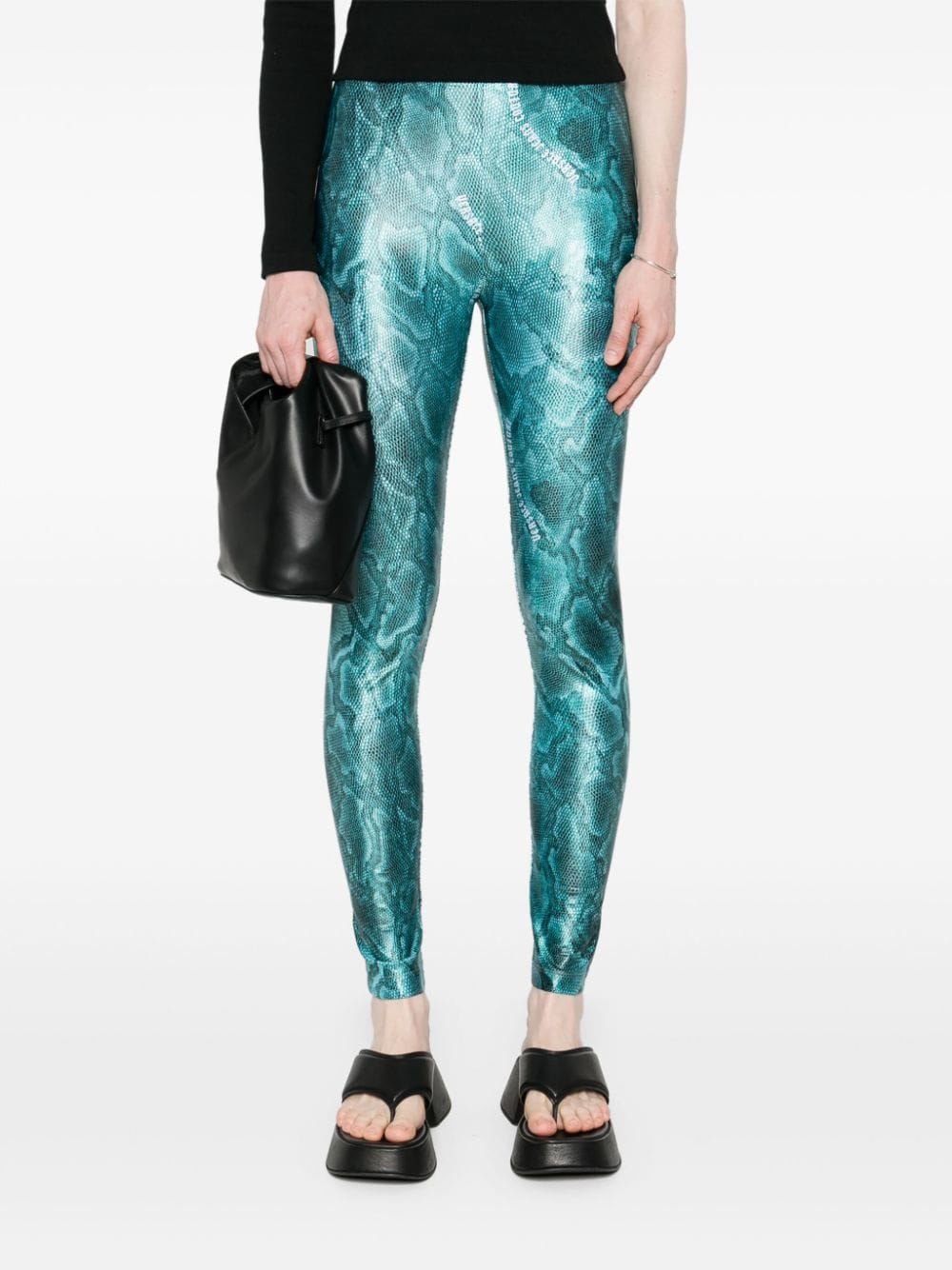 Versace Jeans Couture Legging met hagedissenprint - Groen