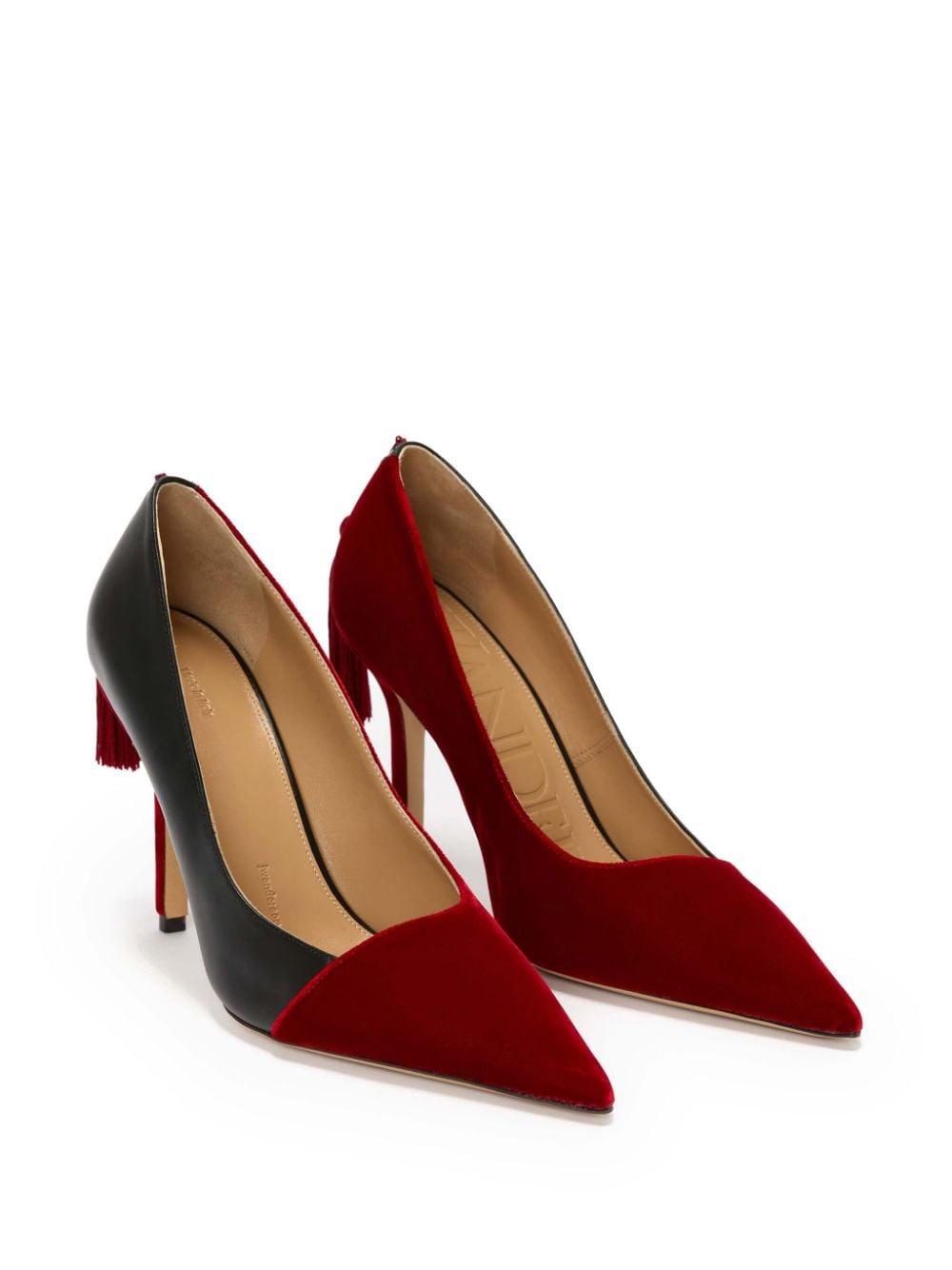 Shop Jw Anderson Velvet Tassel Pumps In Red