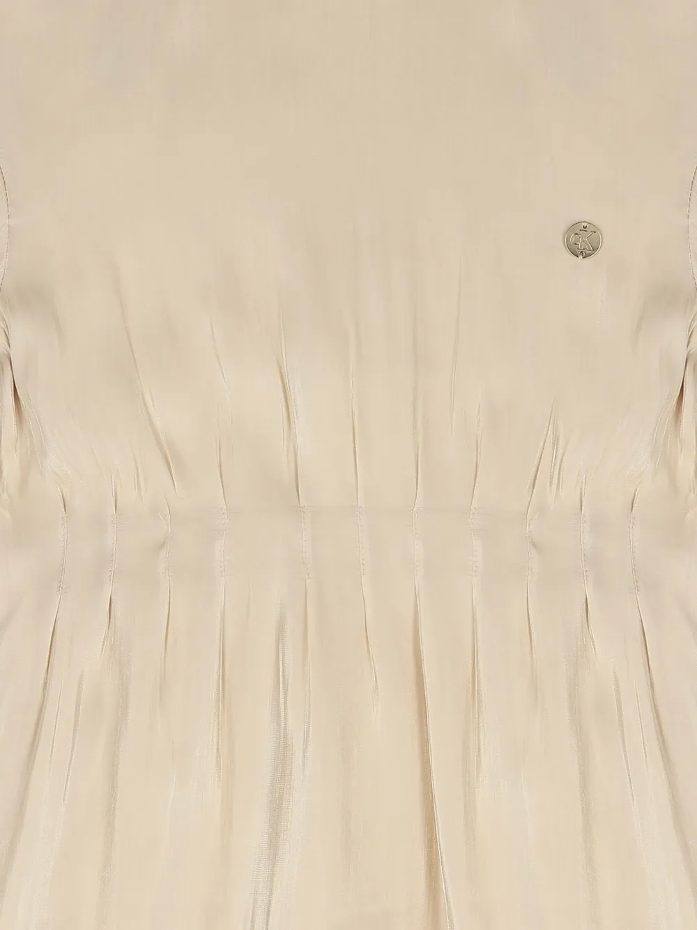 Shop Calvin Klein Gathered Dress In Neutrals