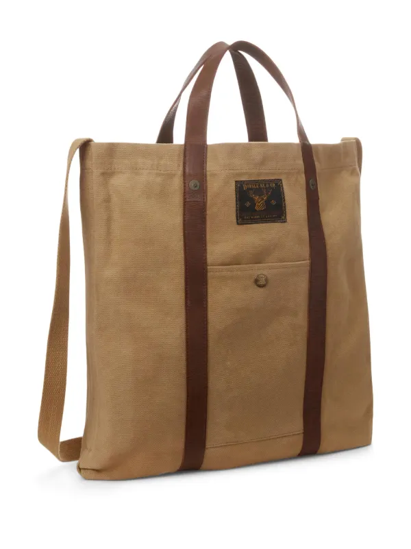 バッグ RRL vintage totebag canvas leather BLK Ralph Lauren RRL leather-trim Canvas Tote Bag | Neutrals | FARFETCH