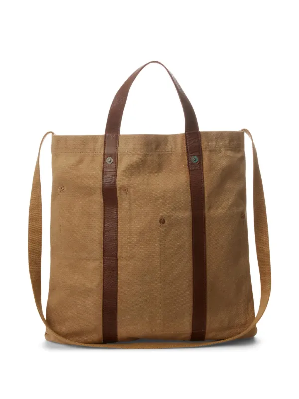 新品未使用　RRL レザートリム　ストローラージトートバッグ Ralph Lauren RRL レザートリム ハンドバッグ | ニュートラル