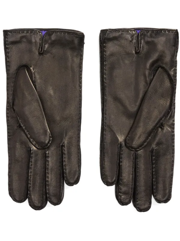 Ralph Lauren Purple Label Leather Gloves Black FARFETCH TR