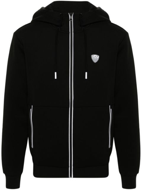 Ea7 Emporio Armani rubberised logo hoodie