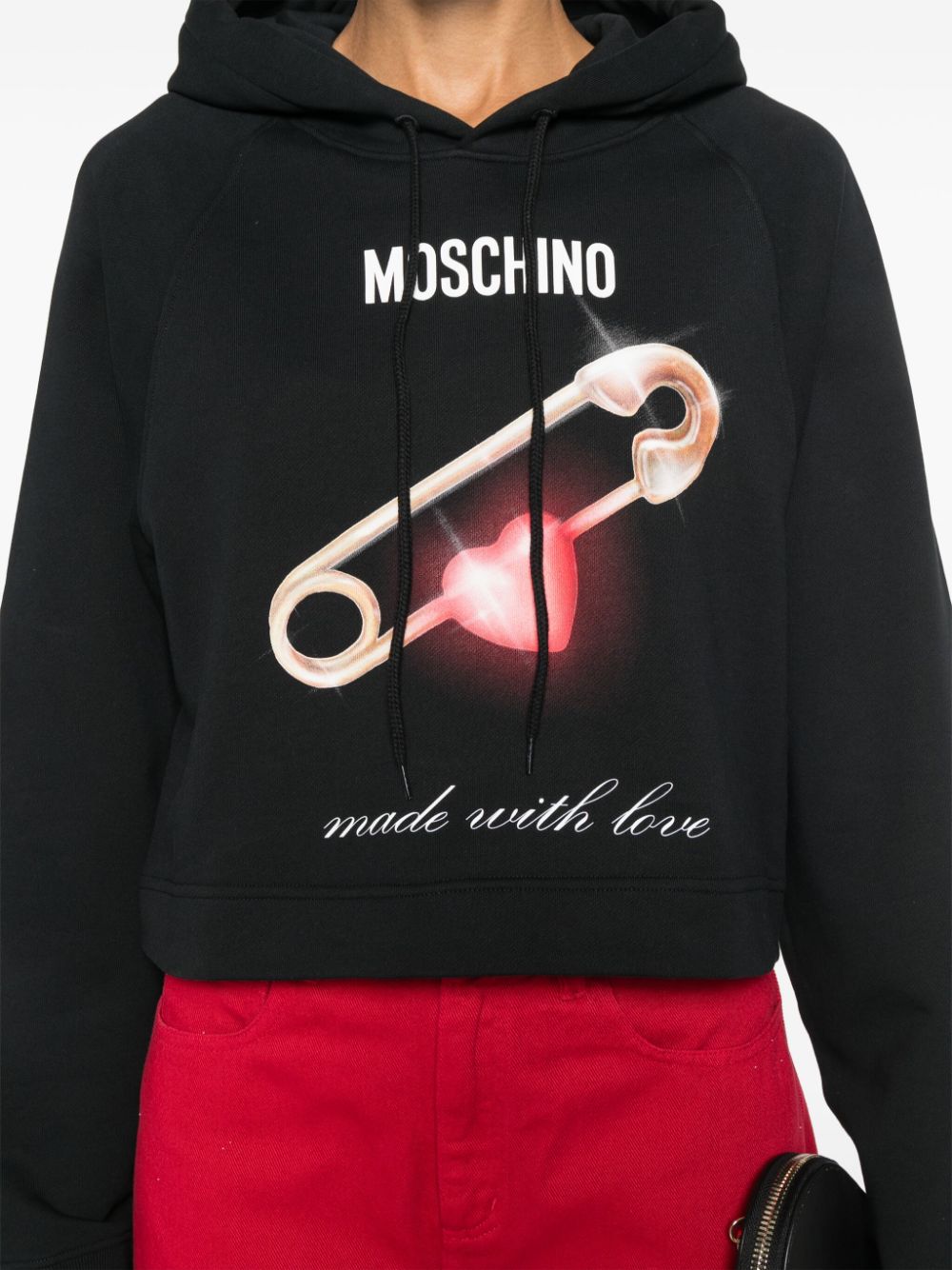 Shop Moschino Logo-print Hoodie In Black