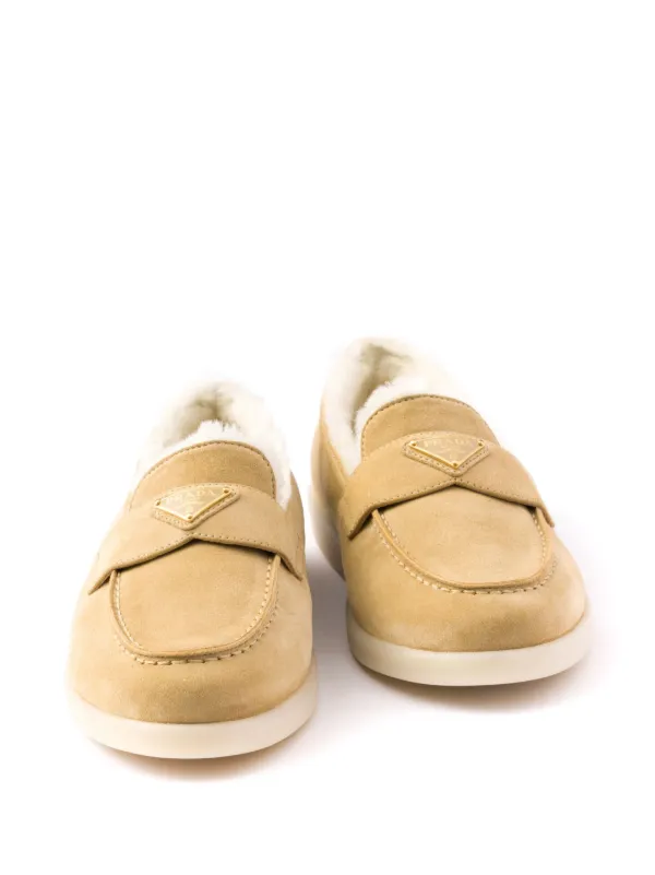 関税込 PRADA |Suede and shearling loafers 0400022091302_BROWN?wid=600&