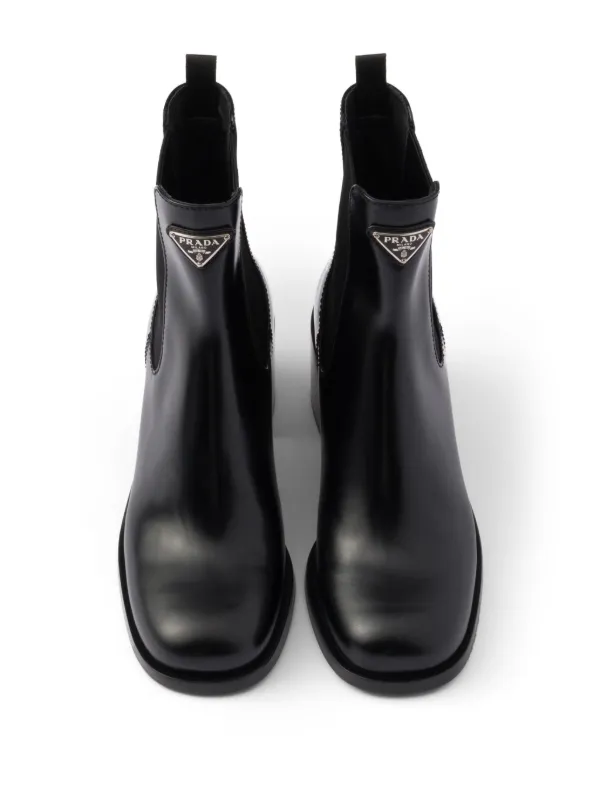 Prada Brushed Chelsea Boots | Black | FARFETCH