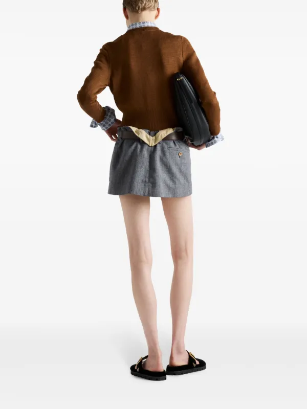Prada pinstripe-print Skirt | Grey | FARFETCH