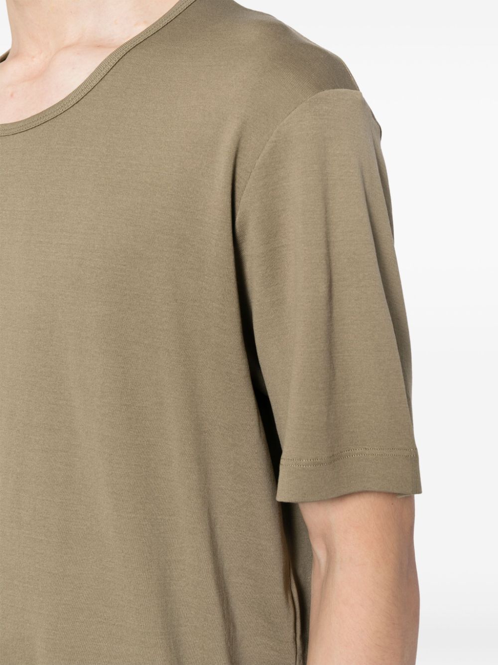 Shop Lemaire Ribbed T-shirt In Neutrals