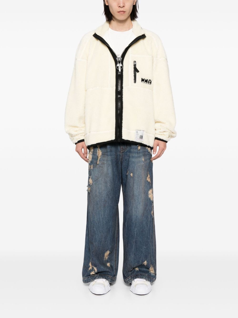 Maison MIHARA YASUHIRO oversized fleece jacket - Beige