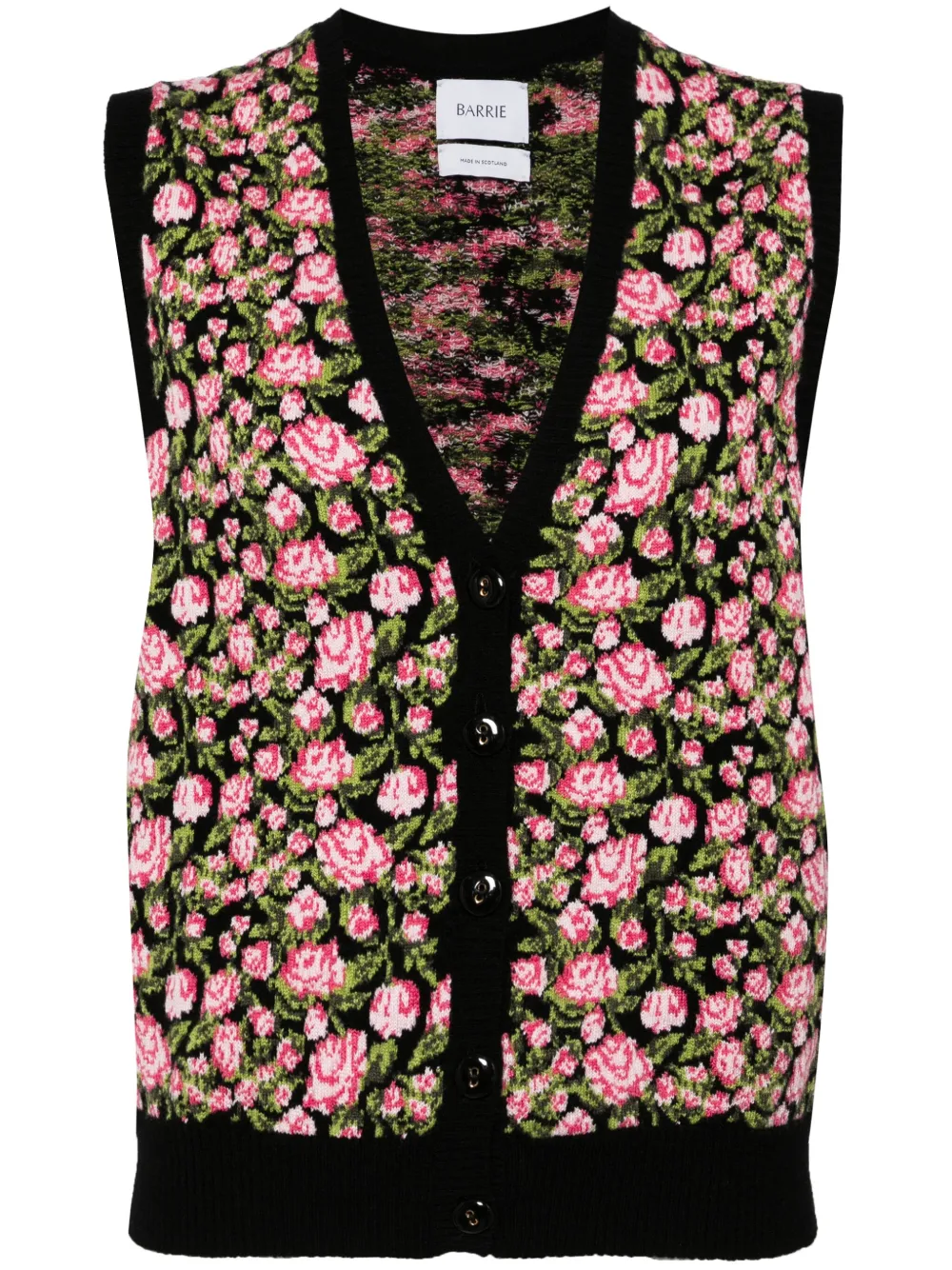 Barrie intarsia-knit buttoned vest - Multicolour