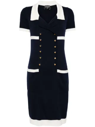 CHANEL Pre-Owned ココマークボタン ワンピース | ブルー | FARFETCH JP 