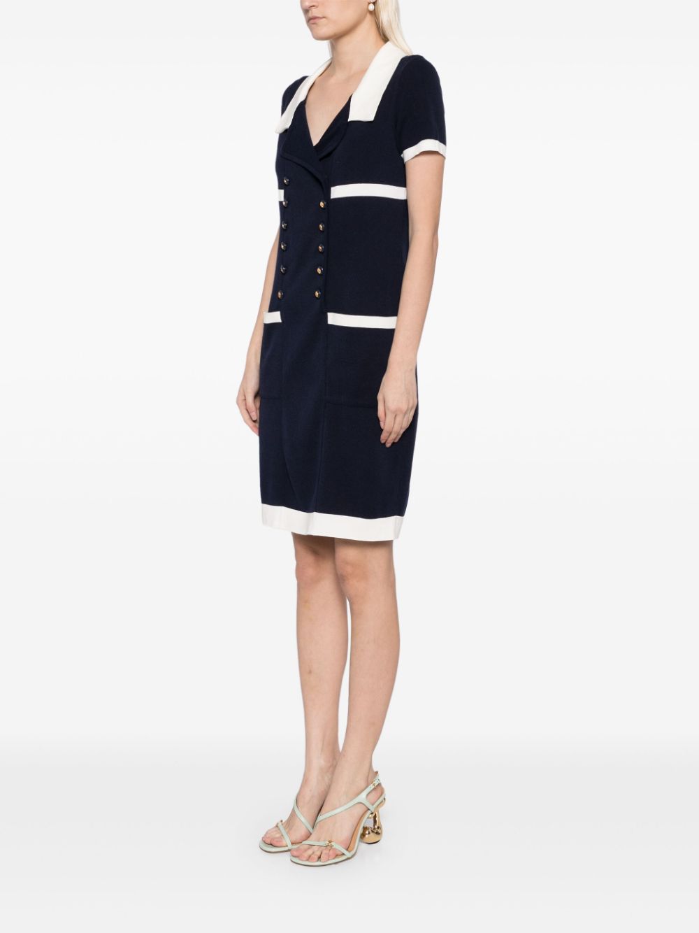 CHANEL CC-buttons cotton dress Women