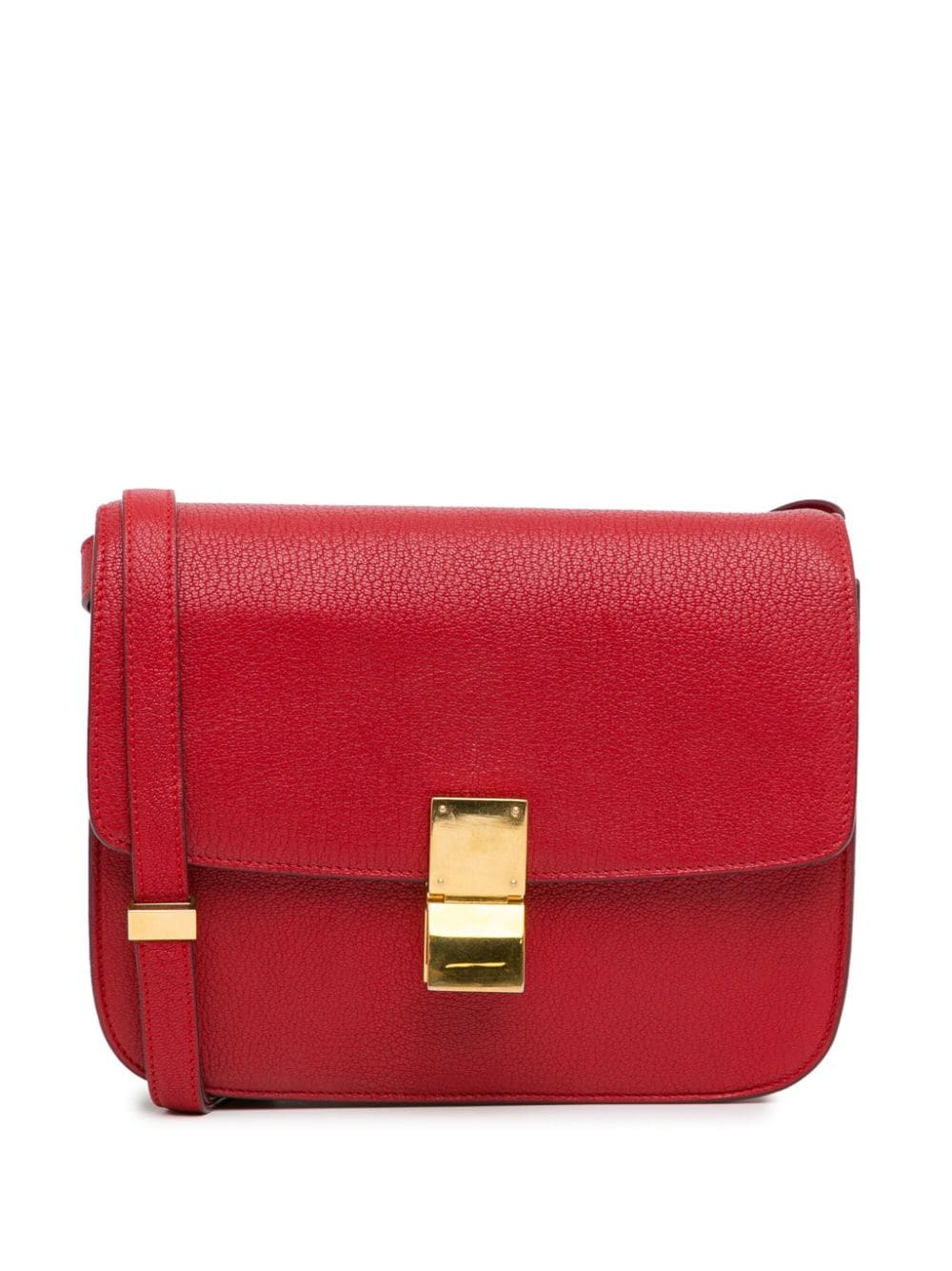 Pre-owned Celine 2015 Medium Classic Box Crossbody Bag In Red