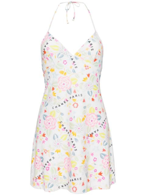 HOT SALE CHANEL Camellia-print mini dress Women