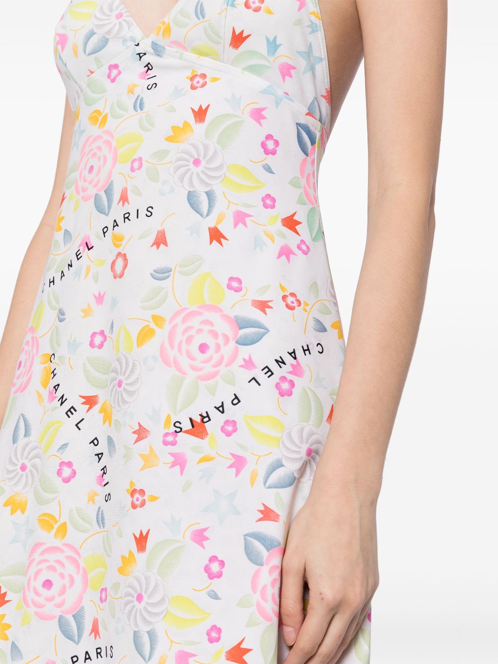 CHANEL Camellia-print mini dress Women