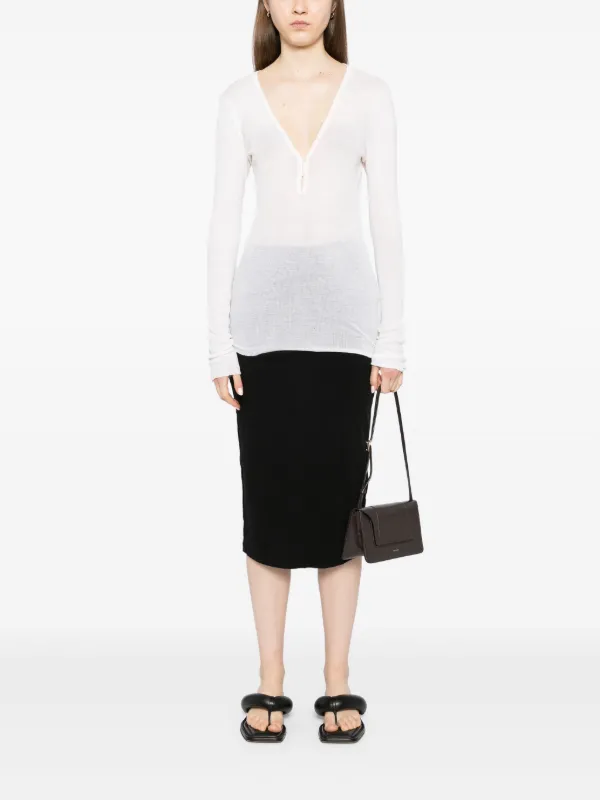 James Perse Brushed Jersey Skirt Black FARFETCH GR