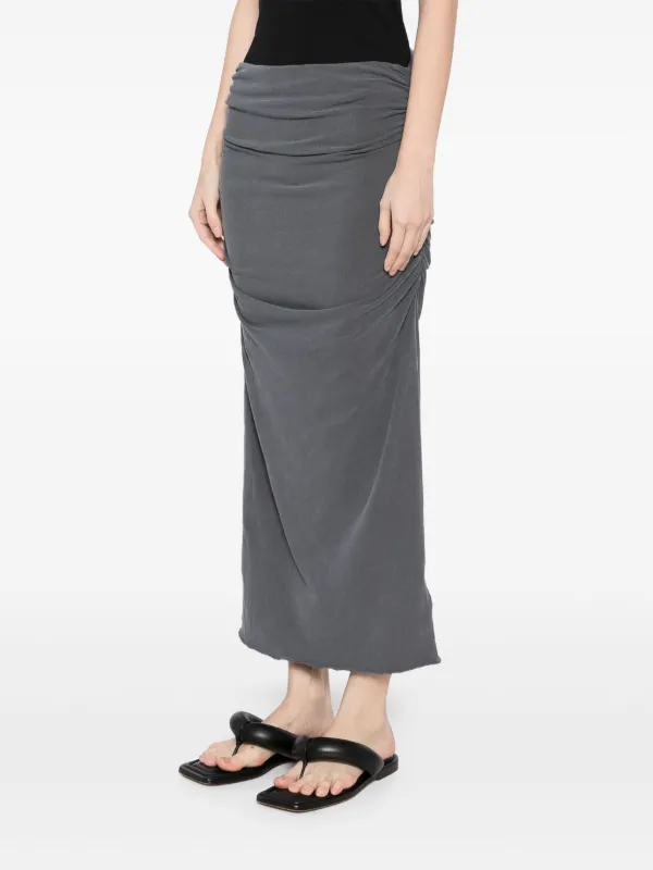 James Perse Jersey Pencil Skirt Grey FARFETCH TR