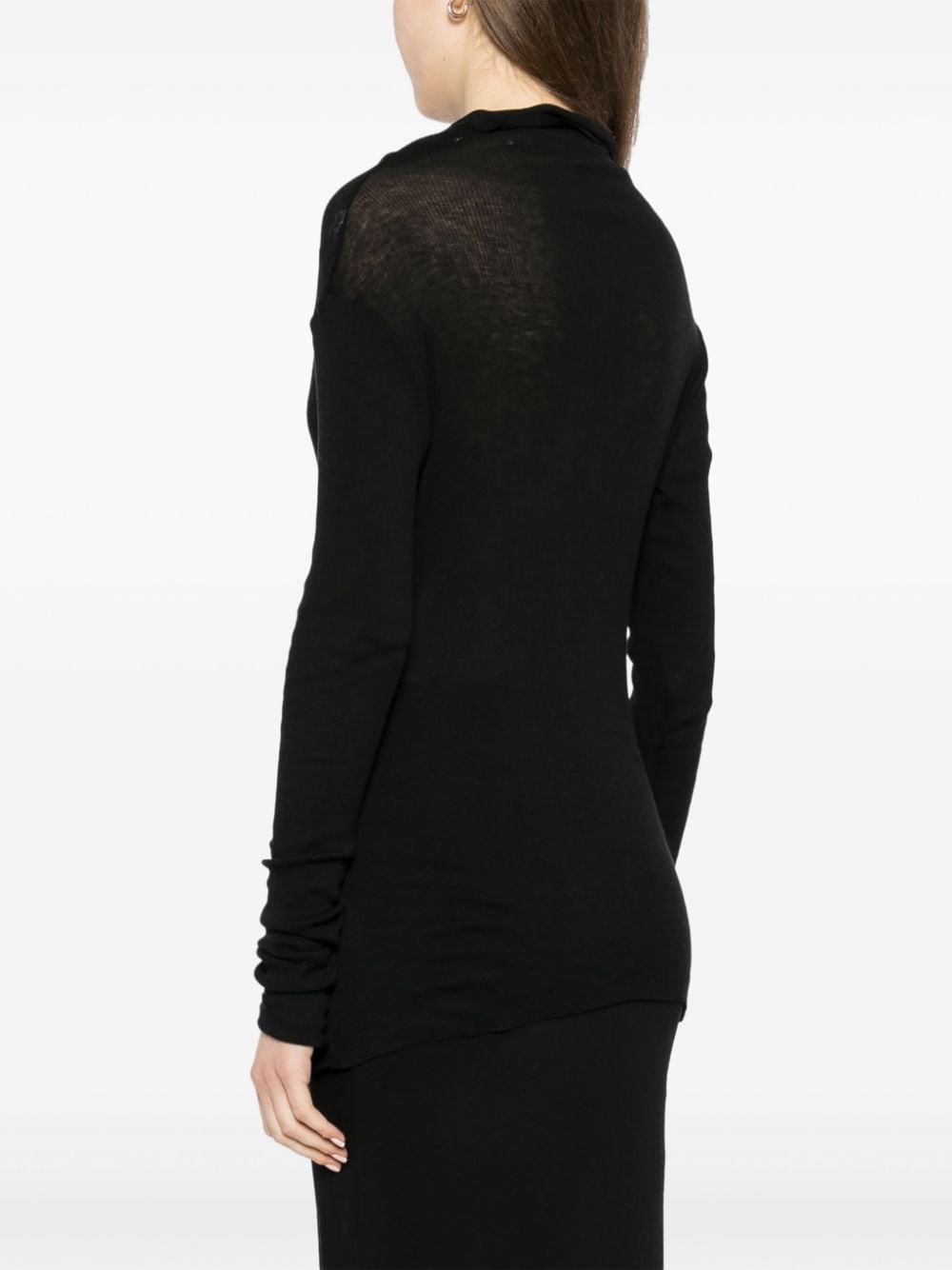 Shop James Perse Turtleneck Ribbed Sweater In Black