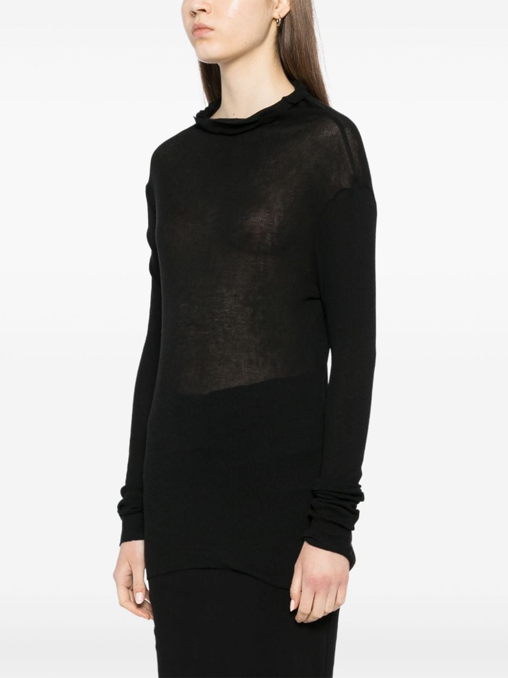 Shop James Perse Turtleneck Ribbed Sweater In Black