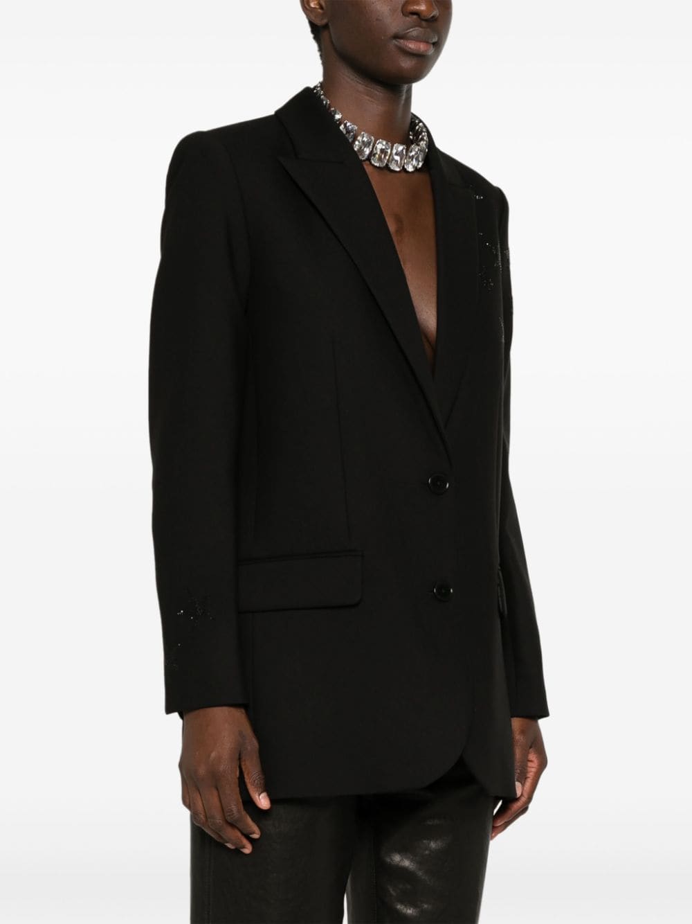 Shop Zadig & Voltaire Rhinestone-embellished Blazer In Black