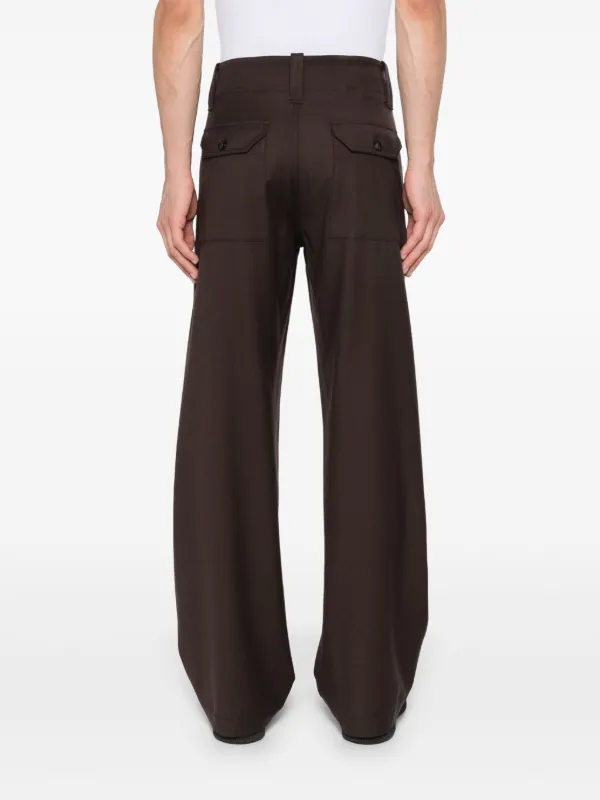 Giorgio Armani Wool Cloth Trousers | Brown | FARFETCH