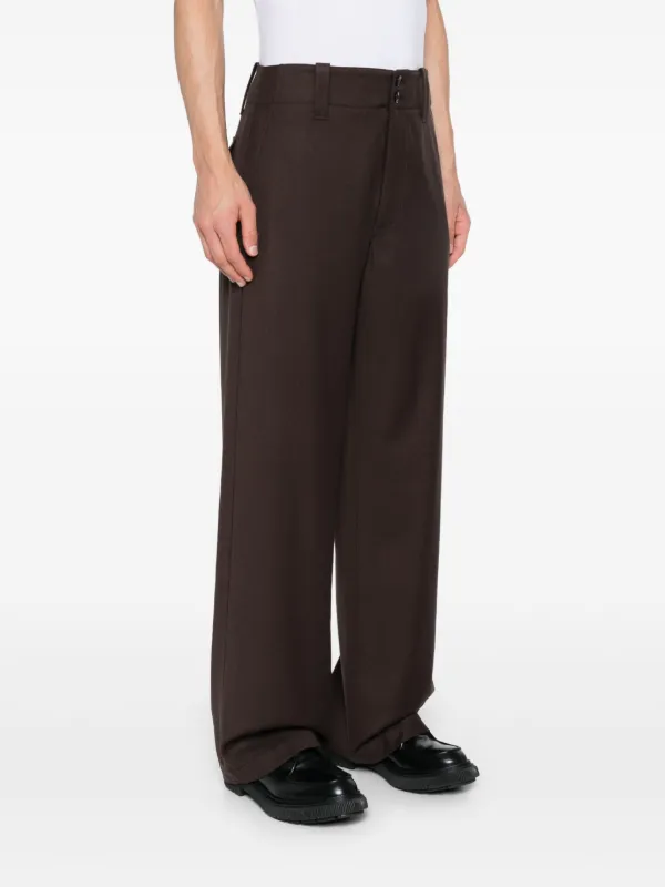 Giorgio Armani Wool Cloth Trousers Brown FARFETCH NO