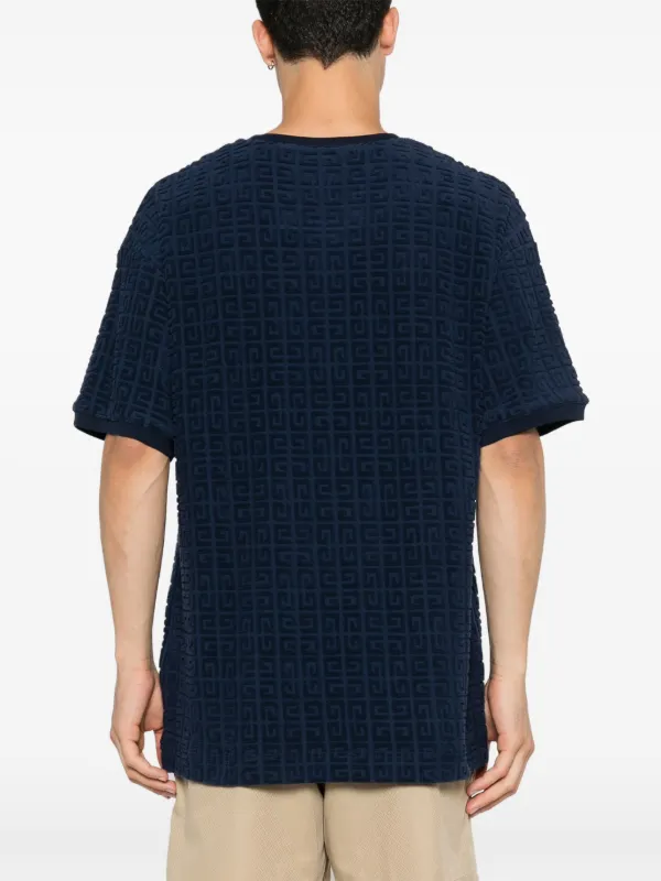 GIVENCHY ジバンシィ 4Gモノグラム コットンタオル Tシャツ*BLUE Givenchy 4G タオル Tシャツ | ブルー | FARFETCH JP