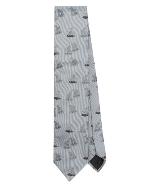 Lanvin dog-jacquard silk tie Men