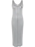 Miu Miu logo-patch dress - Grey
