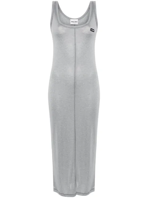 Miu Miu logo-patch dress