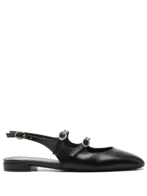 Sergio Rossi レザーフラットシューズ | ブラック | FARFETCH JP