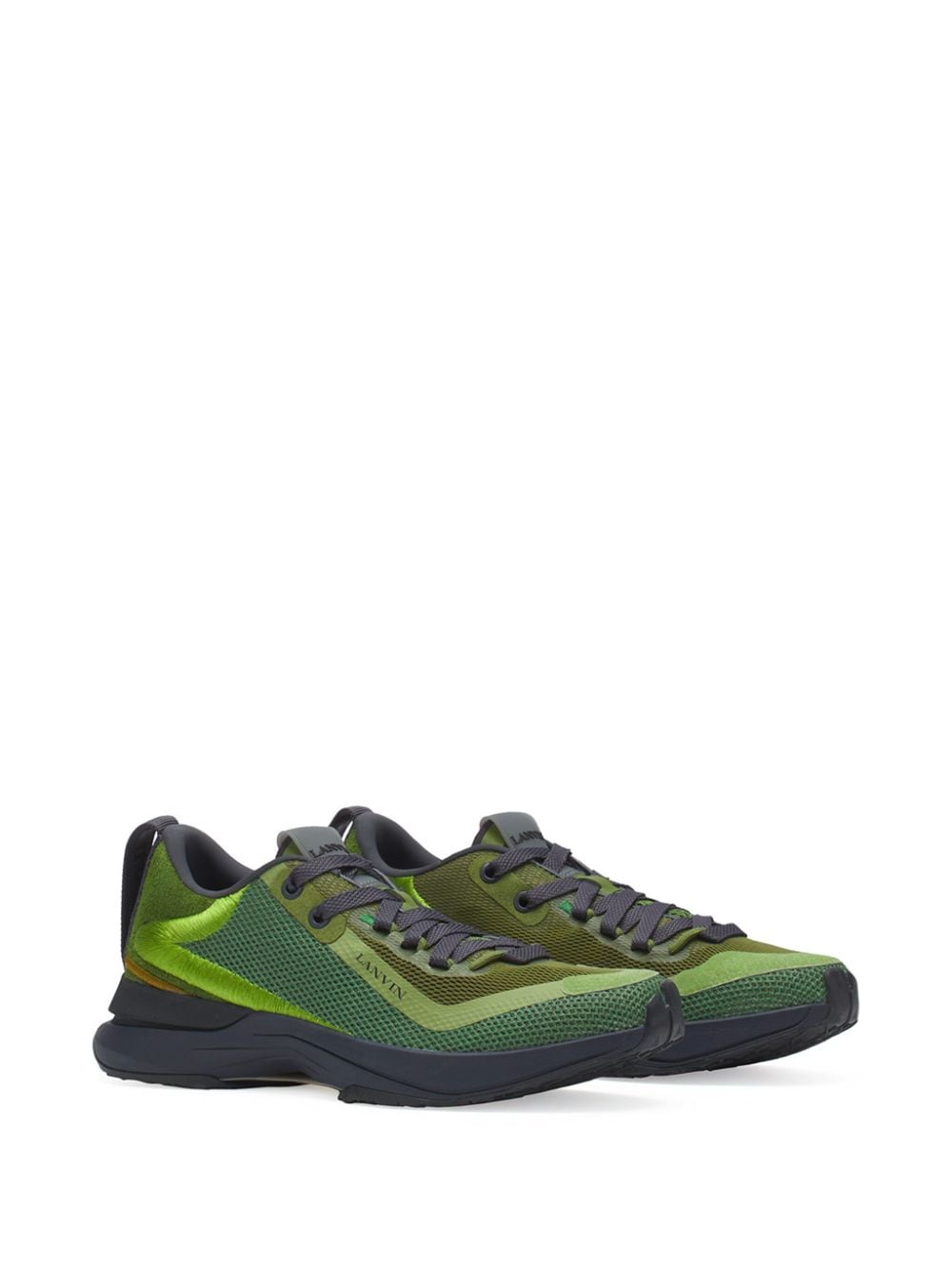 Lanvin L-i panelled mesh sneakers - Groen