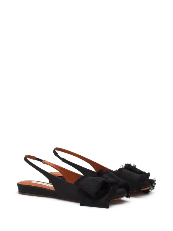 フラットシューズ Lanvin Bow Flat Slingback Slingback Ballerina Flat In Satin | Lanvin