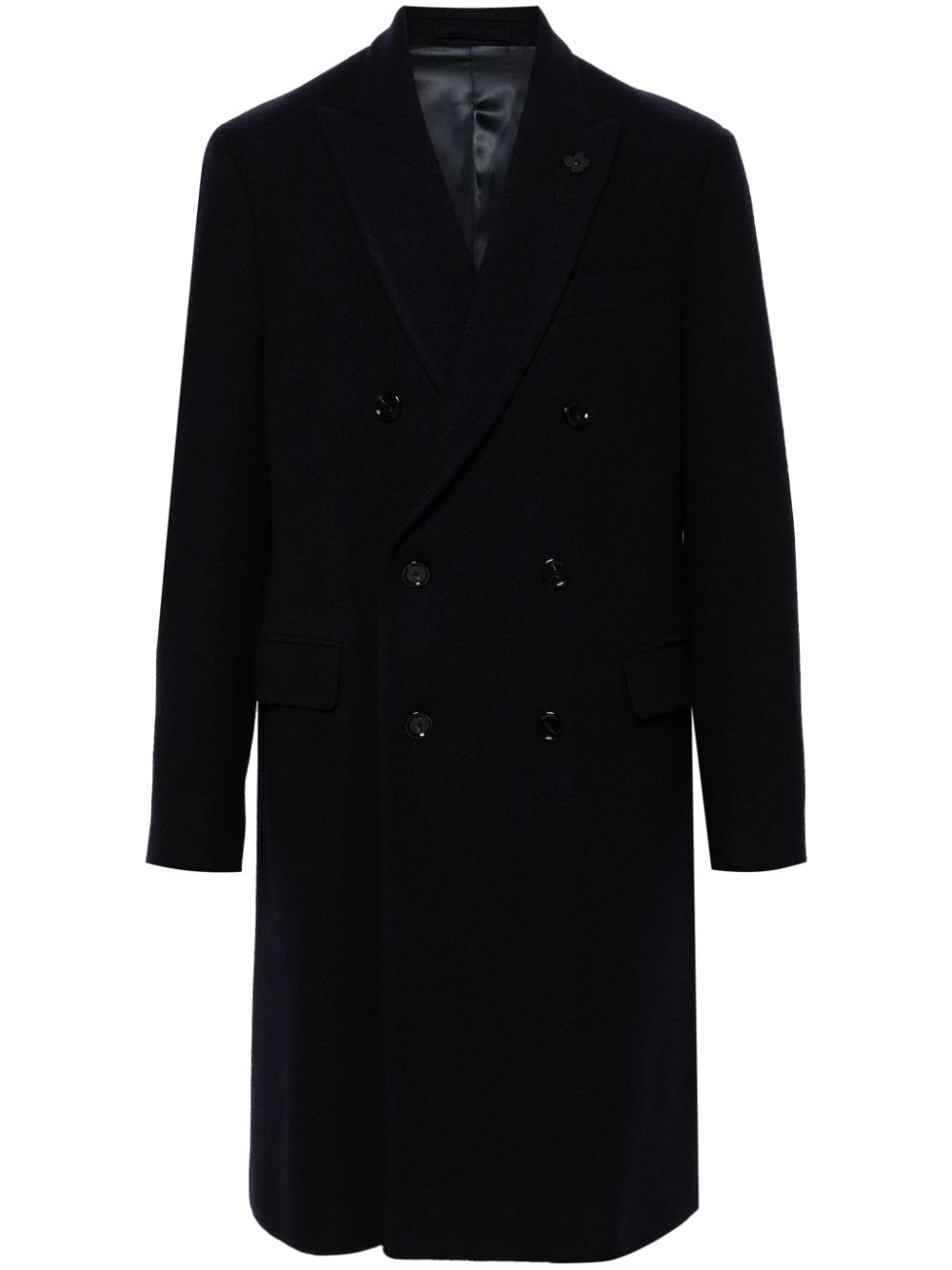 Shop Lardini Felted Coat In Blue