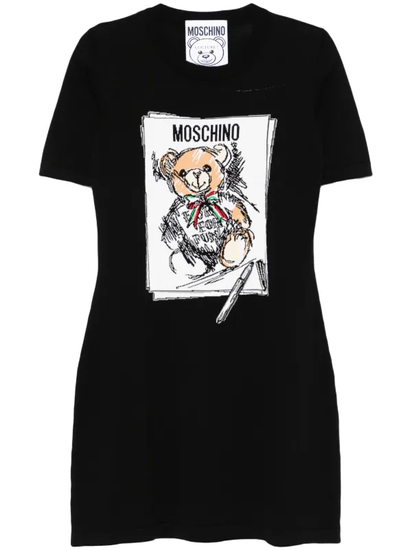MOSCHINO ブラック スウェット ワンピース 未使用 Moschino テディベア Tシャツワンピース | ブラック | FARFETCH JP