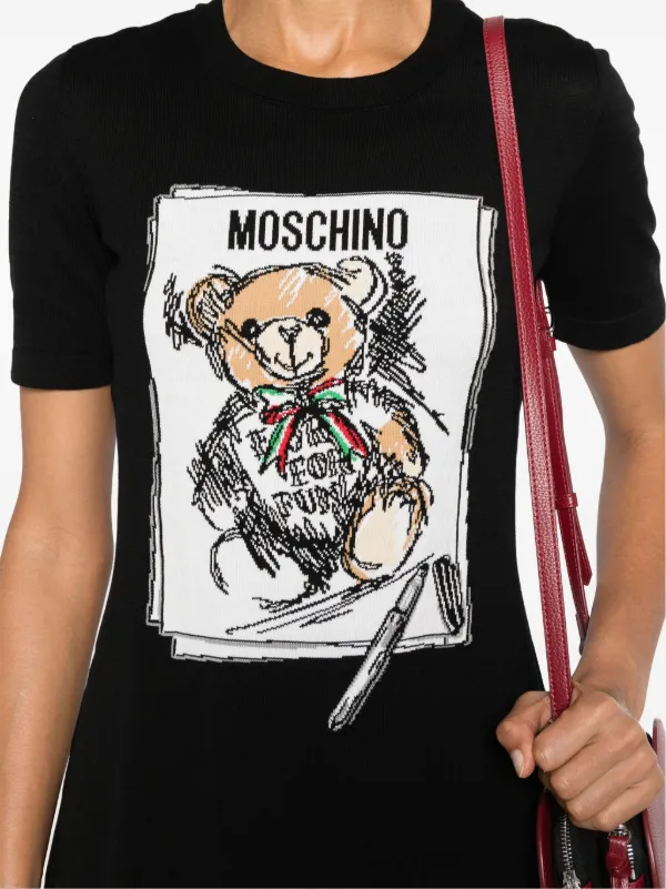 Moschino テディベア Tシャツワンピース | ブラック | FARFETCH JP