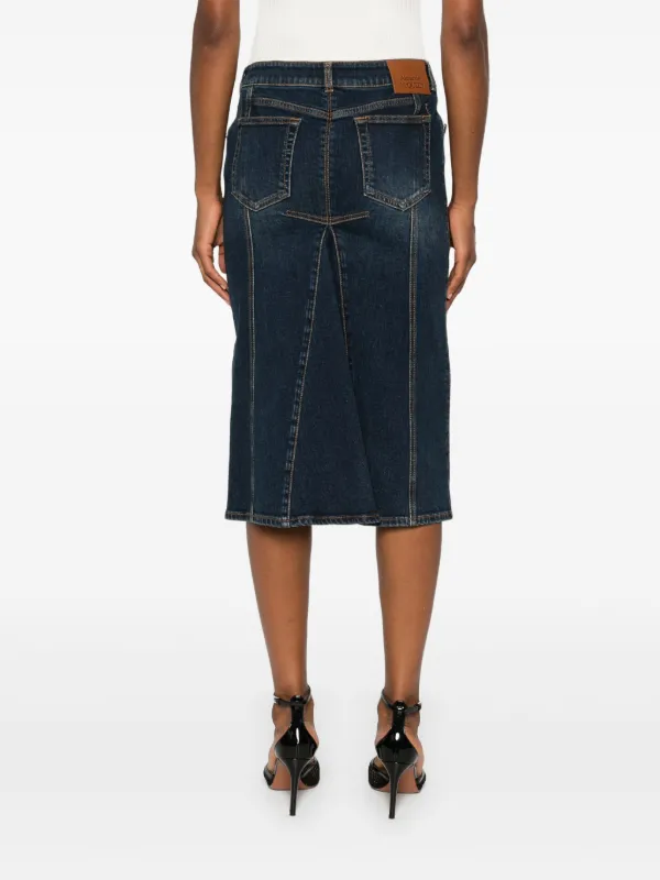 スカート alexander mcqueen PENCIL SKIRT WITH CUT-OUT Alexander McQueen Denim Pencil Skirt | Blue | FARFETCH