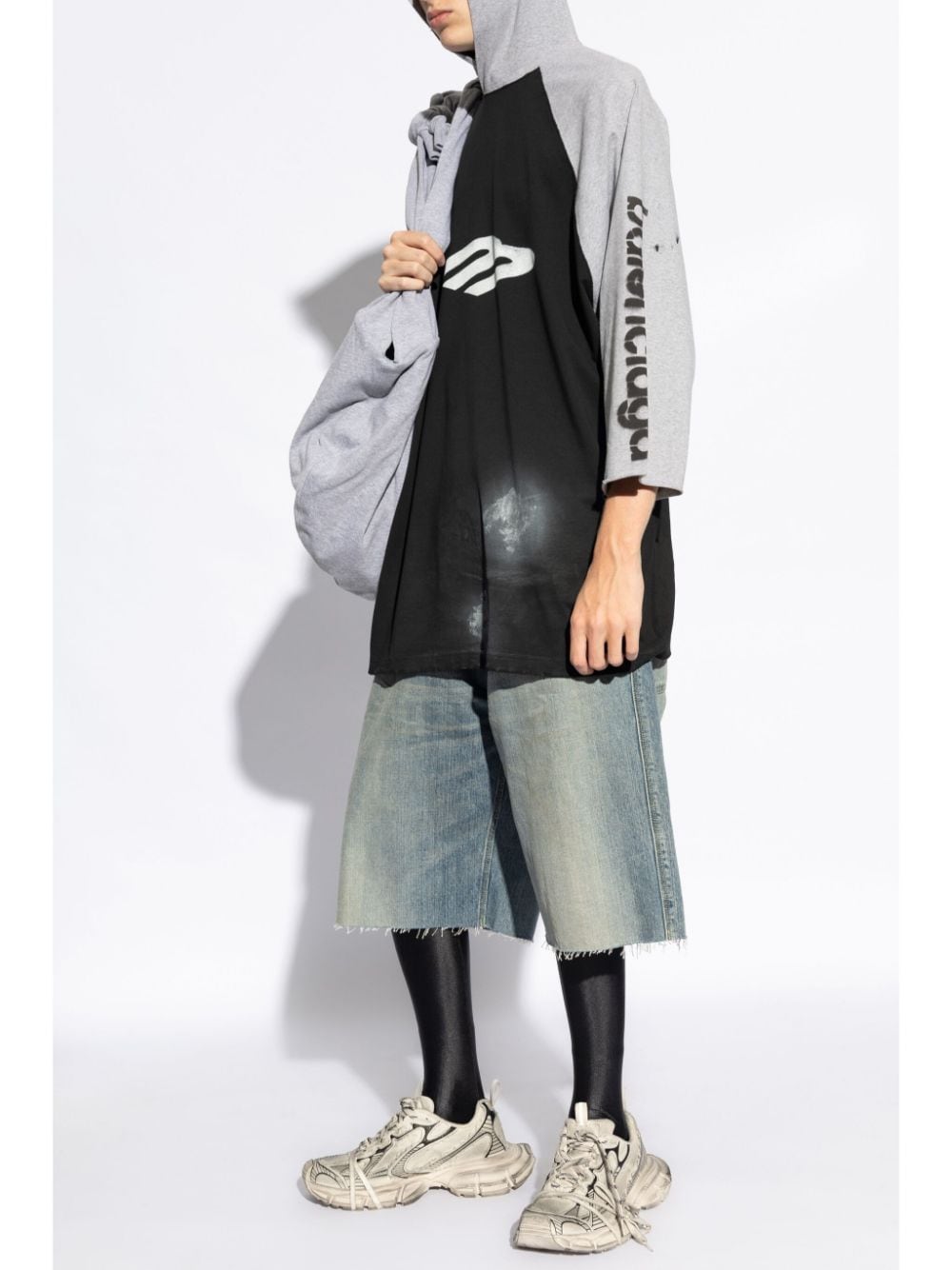 Balenciaga hooded stretch-cotton t-shirt - Zwart