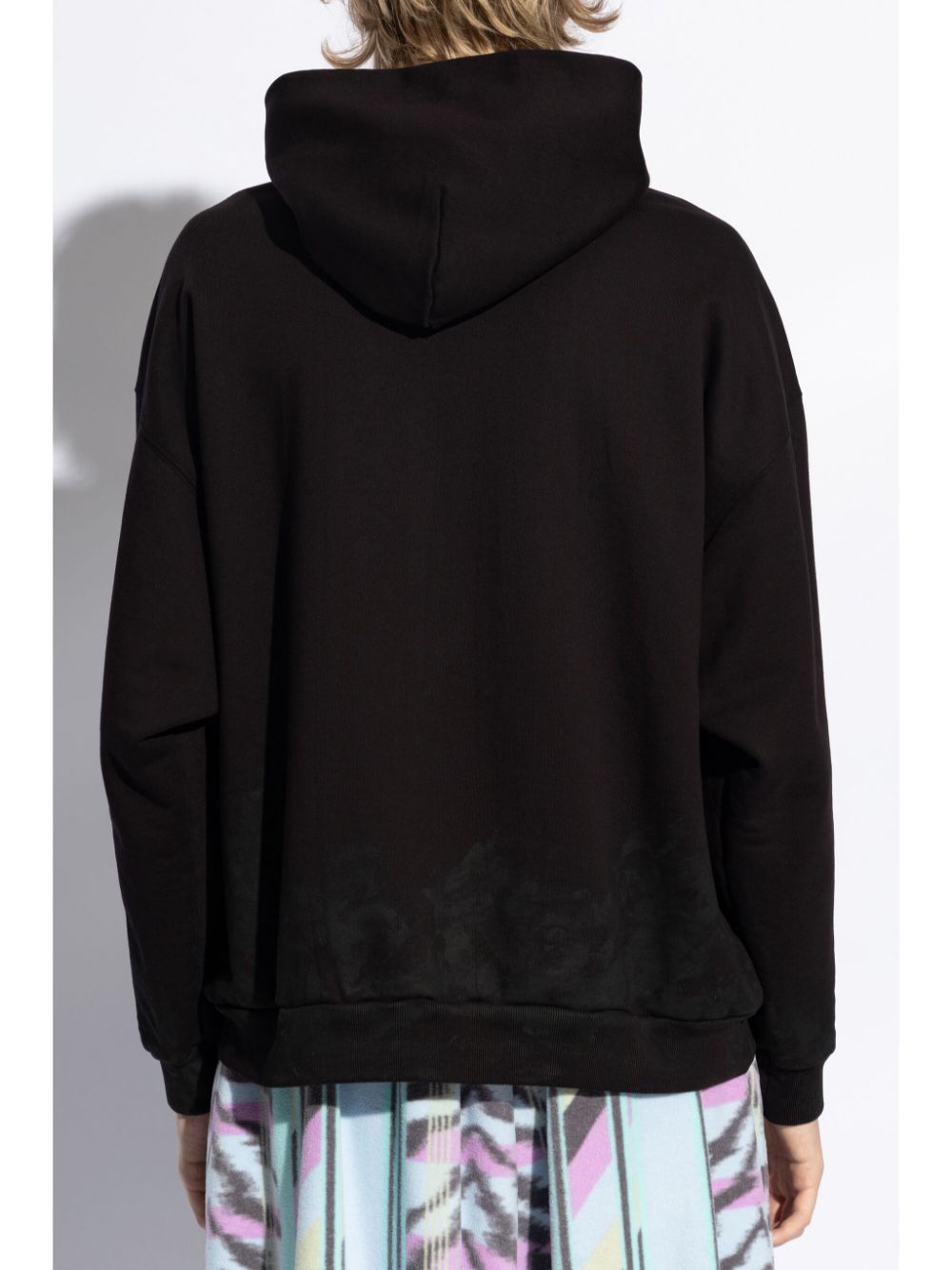 Shop Balenciaga Graphic-print Cotton Hoodie In Black