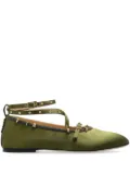 Wandler June leather ballerina shoes - Green