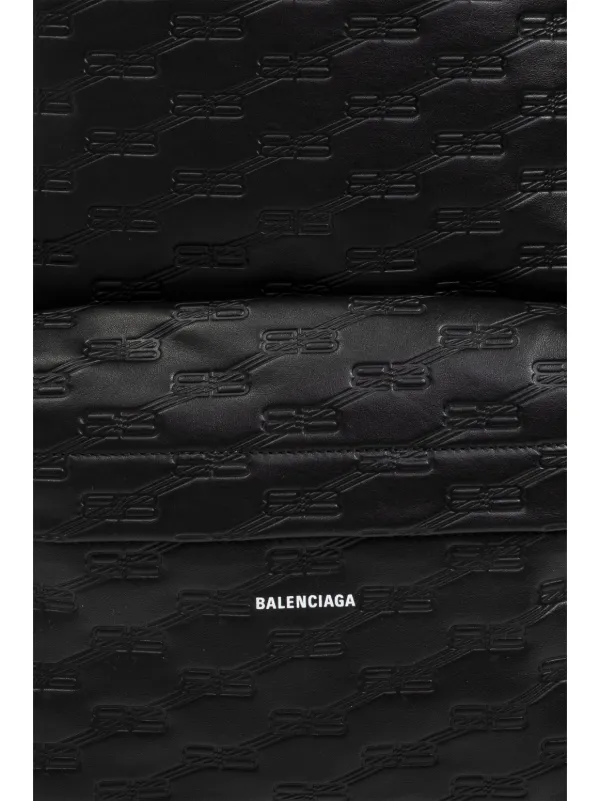 Balenciaga BB logo-embossed Leather Backpack | Black | FARFETCH