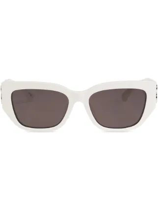 Balenciaga Eyewear BB-logo Sunglasses | White | FARFETCH JO