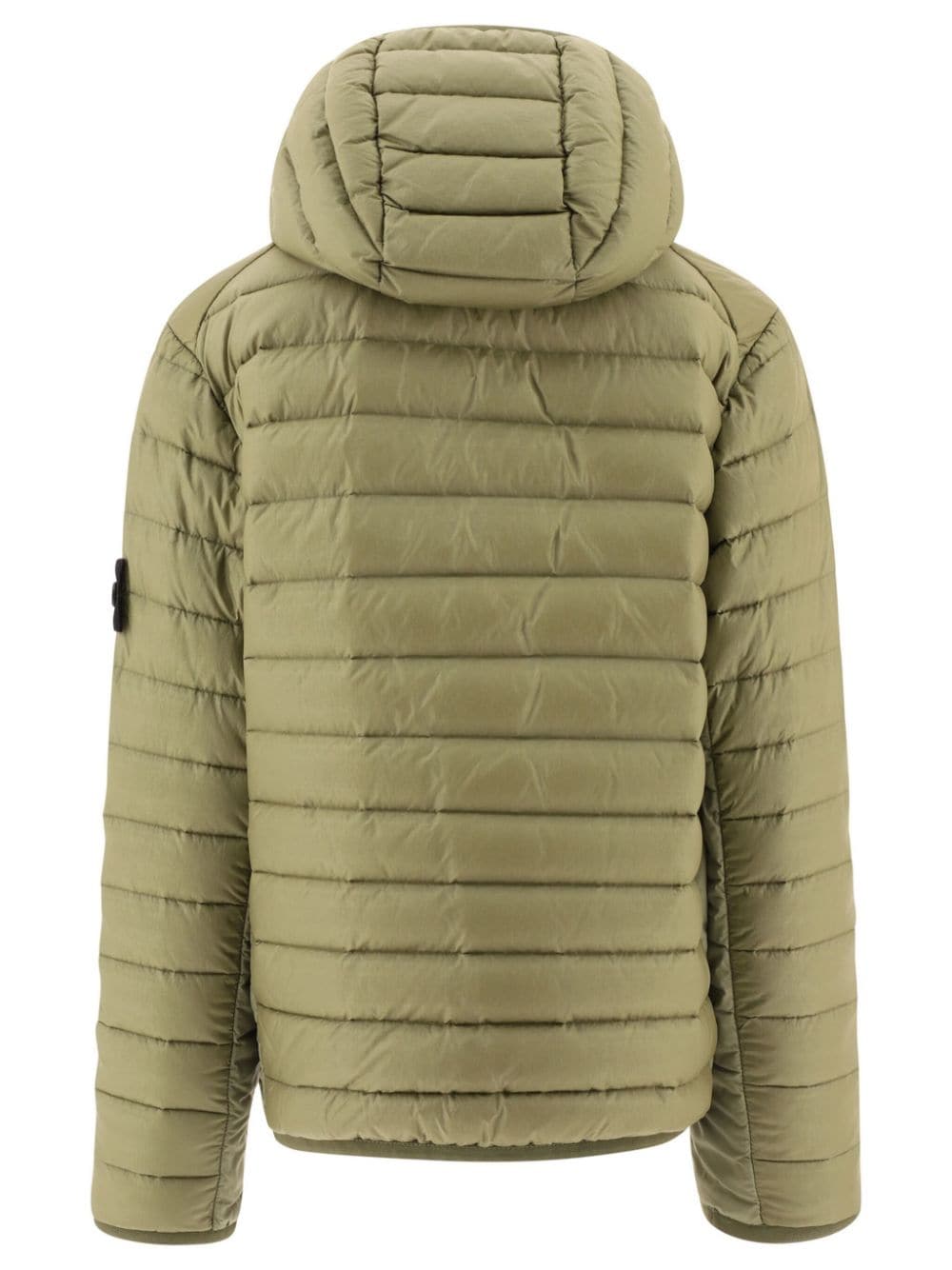 Stone Island Junior Compass-patch padded hooded jacket - Groen