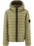 Stone Island Junior Compass-patch padded hooded jacket - Green