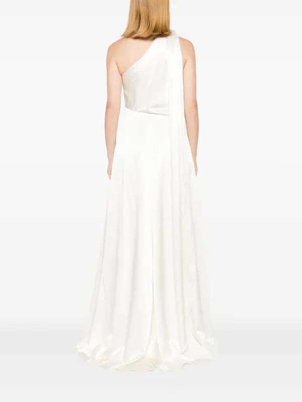 maxmara white backless dress Sleeveless stretch jersey dress, milk