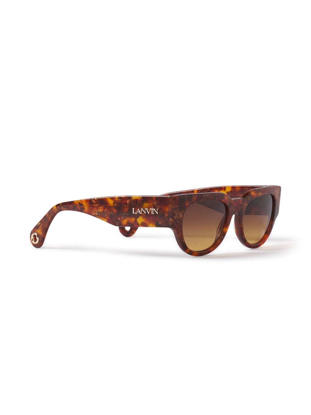 Lanvin tortoiseshell-effect geometric-frame sunglasses - Bruin