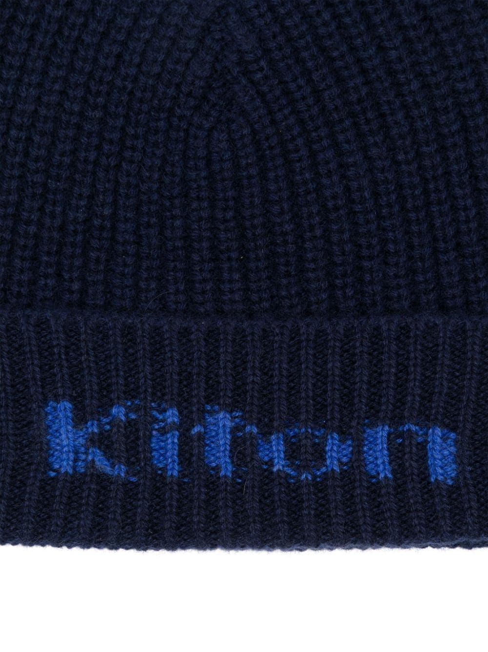 Shop Kiton Logo-intarsia Beanie In Blue