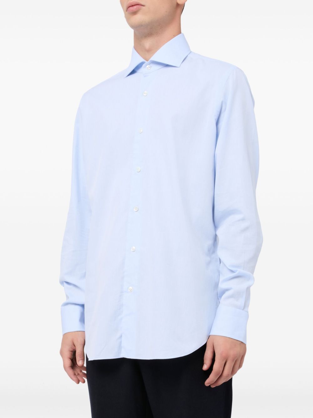 Barba spread-collar shirt - Blauw